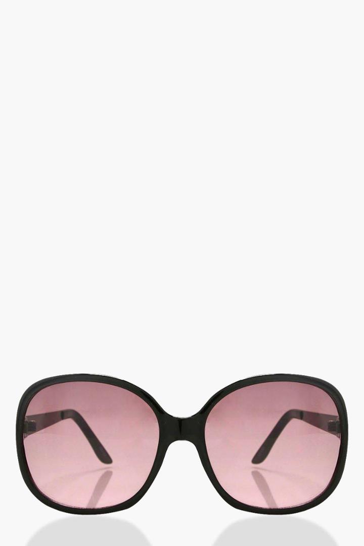 Boohoo Alicia Flat Square Frame Sunglasses Black