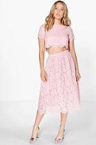 Boohoo Boutique Aria Lace Full Midi Skirt Co-ord Set