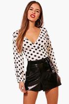 Boohoo Petite Alex Oversized Sleeve Wrap Top
