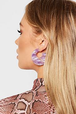 Boohoo Lilac Resin Chunky Circle Hoops