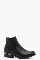 Boohoo Maria Metallic Trim Chelsea Boot