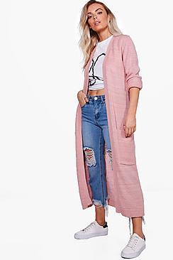 Boohoo Holly Chunky Knit Longline Cardigan
