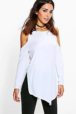 Boohoo Bonnie Long Sleeve Cold Shoulder Top