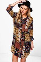 Boohoo Arianna Floral Scarf Print Dress