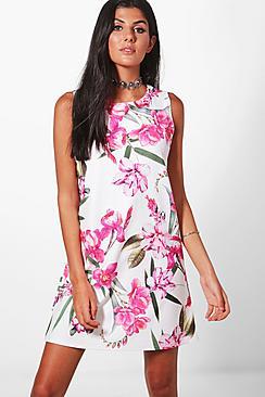 Boohoo Lexi Large Floral Sleeveless Shift Dress