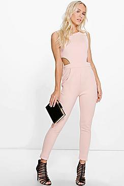 Boohoo Petite Lynne Side Cut Out Skinny Leg Jumpsuit