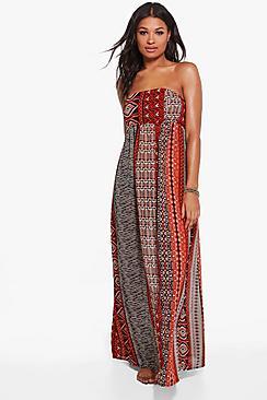 Boohoo Vanessa Burnt Maxi Beach Dress