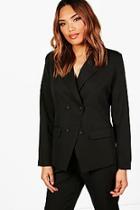 Boohoo Erin Double Breasted Woven Suit Blazer