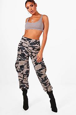 Boohoo Charlotte Camo Loopback Cargo Joggers
