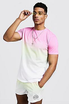 Boohoo Man Logo Faded T-shirt & Swim Short Set