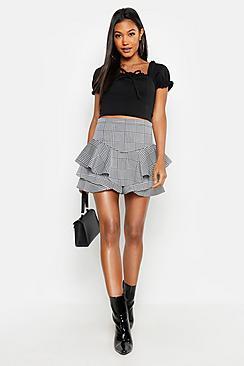 Boohoo Monochrome Check Skort