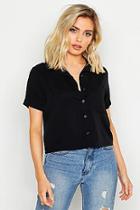 Boohoo Woven Viscose Short Sleeve Pocket Shirt