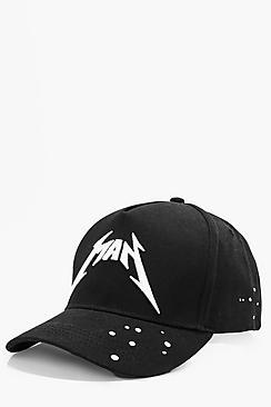 Boohoo Black Man Band Peak Cap