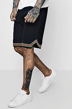 Boohoo Rainbow Tape Mid Length Shorts