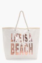 Boohoo Heather Life Is A Beach Beach Bag Rose