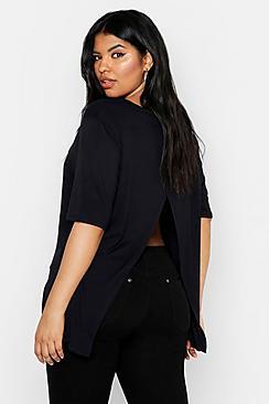 Boohoo Plus Premium Split Back Oversized T-shirt