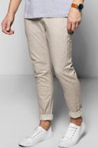 Boohoo Smart Woven Flecked Chino Trousers Brown