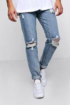 Boohoo Skinny Distressed Jeans With Embroidery