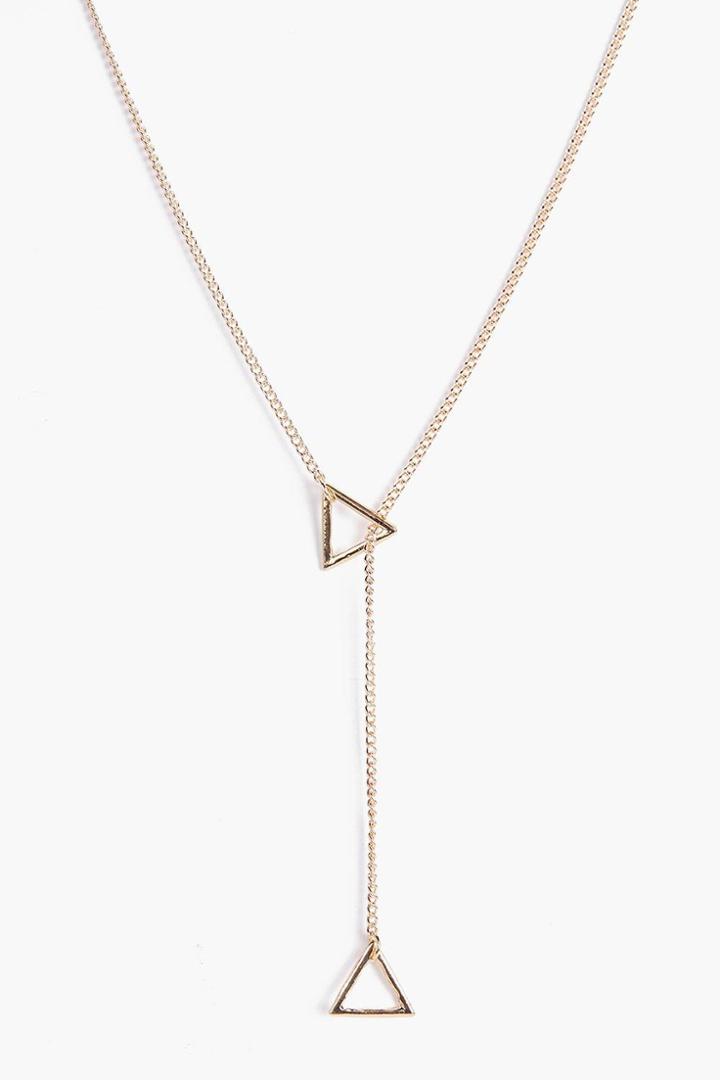 Boohoo Erin Triangle Plunge Necklace Gold