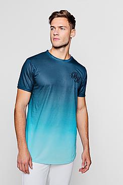 Boohoo Longline Bm Faded T-shirt With Curve Hem