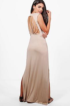 Boohoo Eve Caged Back Maxi Dress