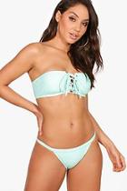 Boohoo Thailand Mix And Match Lace Up Bandeau