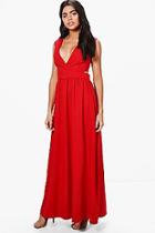 Boohoo Louise Lace Up Back Maxi Dress