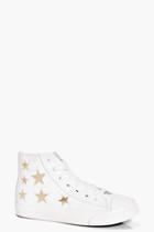 Boohoo Eve Star High Top Trainer White