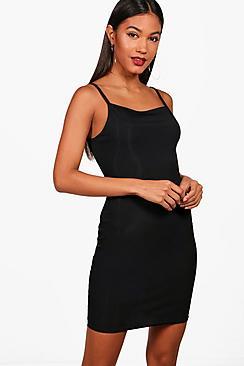 Boohoo Raven Square Neck Ribbed Bodycon Mini Dress