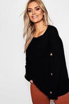 Boohoo Plus Horn Button Slouchy Jumper