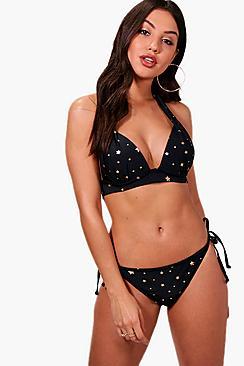 Boohoo Maldives Gold Star Bahamas Push Up Enhance Bikini
