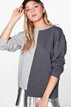 Boohoo Nora Spliced Split Hem Sweat