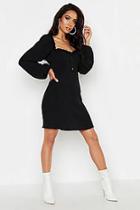 Boohoo Button Front Sweetheart Mini Dress