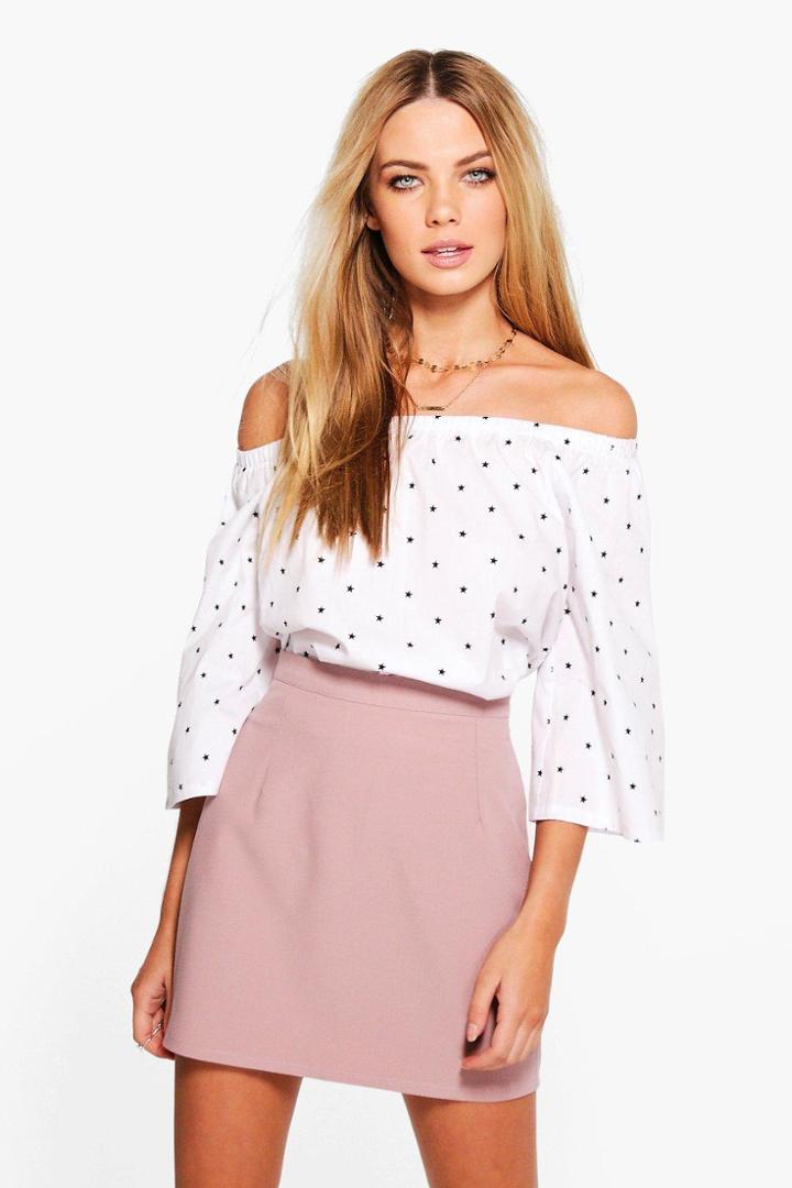 Boohoo Megzhan Woven A Line Mini Skirt Mauve