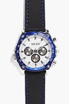 Boohoo Blue Metallic Faced Watch With Black Straps
