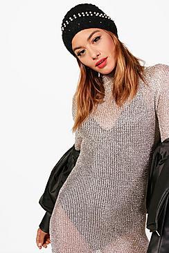 Boohoo Flo Pearl And Diamante Embellished Knitted Headband