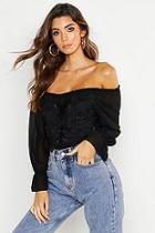 Boohoo Off The Shoulder Broderie Anglais Crop Top