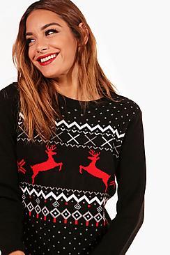 Boohoo Daisy Fairisle Christmas Jumper