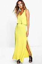 Boohoo Sally Double Layer Maxi Dress With Side Split