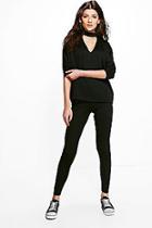 Boohoo Amelia Choker Batwing Top & Legging