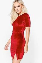 Boohoo Petite Melanie Velvet Scoop Neck Bodycon Dress