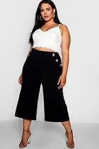 Boohoo Plus Lisa Horn Button Front Culottes