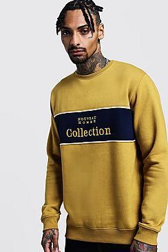 Boohoo Chest Panelled 'collection' Sweatshirt