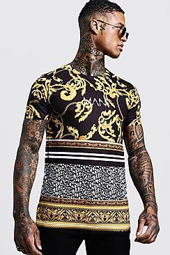 Boohoo Original Man Baroque Leopard Print T-shirts