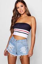 Boohoo Petite Stripe Jersey Bandeau