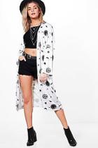 Boohoo Nicole Sun & Moon Maxi Flare Sleeve Kimono