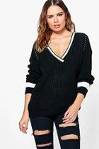 Boohoo Alexis V-neck Rib Plunge Jumper