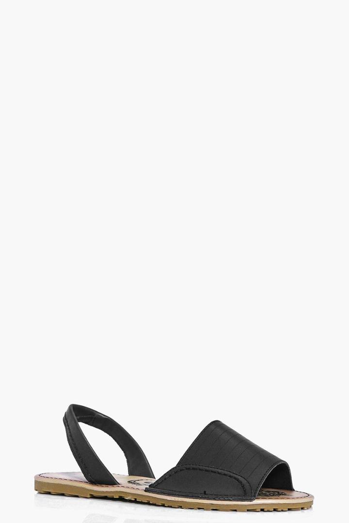 Boohoo Georgia Peeptoe Sling Back Beach Sandal Black