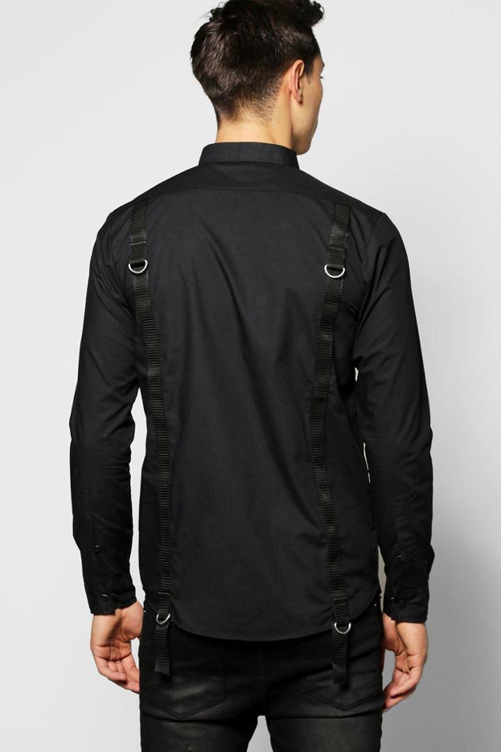Boohoo Back Strap Shirt Black