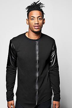 Boohoo Asymetric Biker Jumper With Zip Front